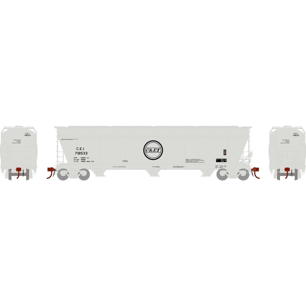 Athearn ATH12939 ACF 4600 3-Bay Centerflow Hopper C&EI #718533 Freight Cars N Scale