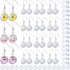 30 Pieces Round Sublimation Earrings Blanks Bulk Stainless Steel Heat Transfer Sublimation Earrings with Wire Hooks for Women Girls DIY Earring Project Transfer Printing Accessories view 1