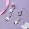 30 Pieces Round Sublimation Earrings Blanks Bulk Stainless Steel Heat Transfer Sublimation Earrings with Wire Hooks for Women Girls DIY Earring Project Transfer Printing Accessories view 3