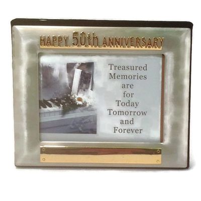 Jiallo 50th Anniversary Stainless Steel Photo Album in Silver