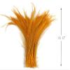 5 Pieces - Golden Yellow Bleached & Dyed Peacock Swords Cut Feathers Halloween Costume Fly Tying Craft Supply | Moonlight Feather view 3