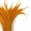 5 Pieces - Golden Yellow Bleached & Dyed Peacock Swords Cut Feathers Halloween Costume Fly Tying Craft Supply | Moonlight Feather view 4