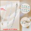 Savagrow 47.2"/120cm Acrylic Resin Chain Handles Bag Purse Detachable Decoration Chain with Buckles, Transparent Rainbow Color Multicolour view 3