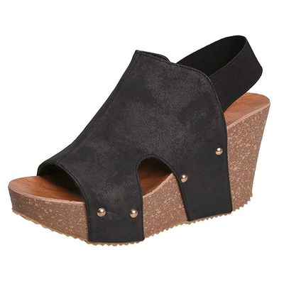 ZBYY Wedge Sandals for Women Summer Casual Open Toe Espadrille Platform Sandals Slip On Peep Toe Wedge Shoes
