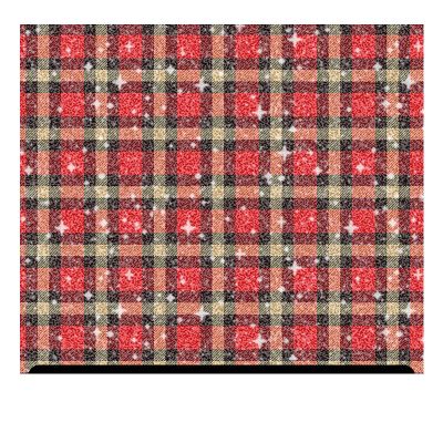Plaid Patterned Glitter HTV (13.33" x 36") - Red Black Tablecloth