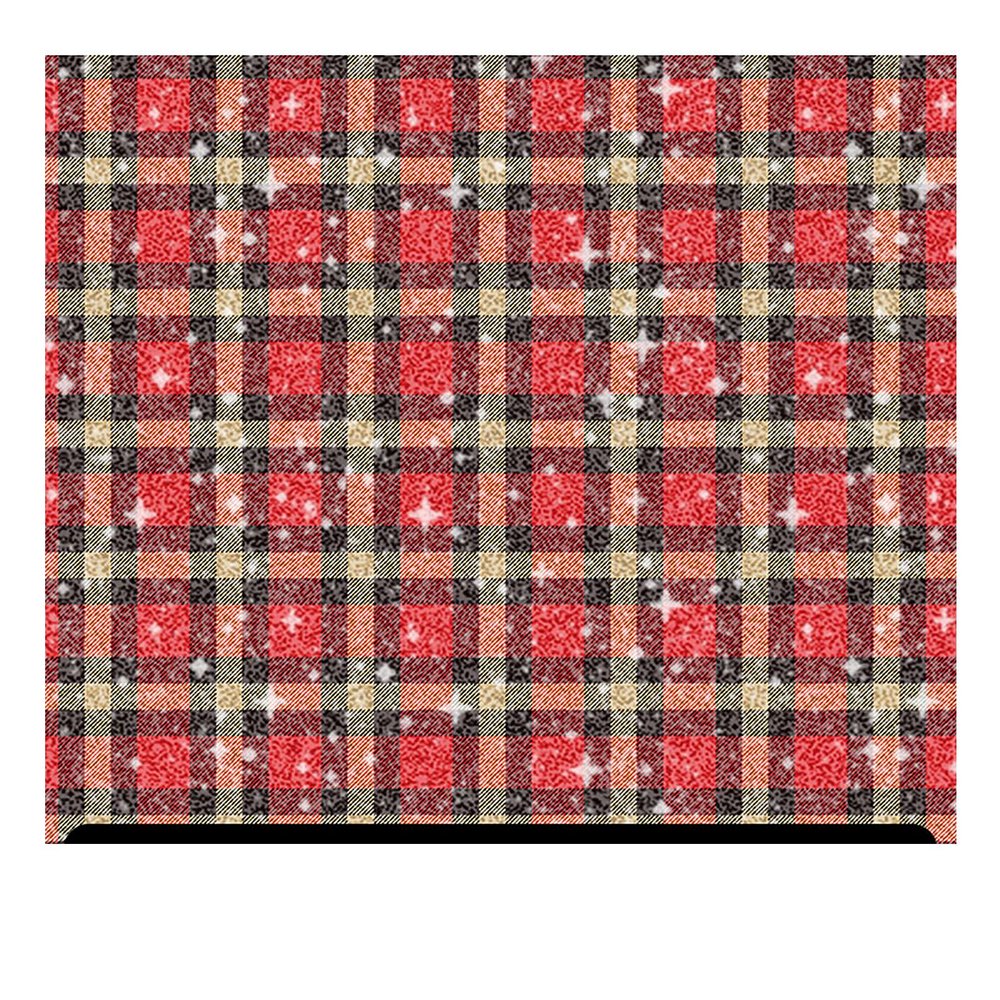 Plaid Patterned Glitter HTV (13.33" x 36") - Red Black Tablecloth