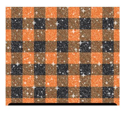 Plaid Patterned Glitter HTV (13.33" x 12") - Buffalo Plaid Orange