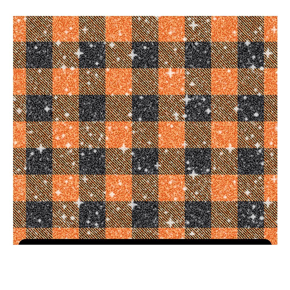 Plaid Patterned Glitter HTV (13.33" x 12") - Buffalo Plaid Orange