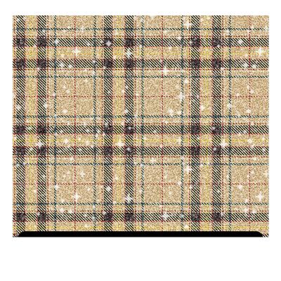 Plaid Patterned Glitter HTV (13.33" x 36") - Beige Brown Tartan