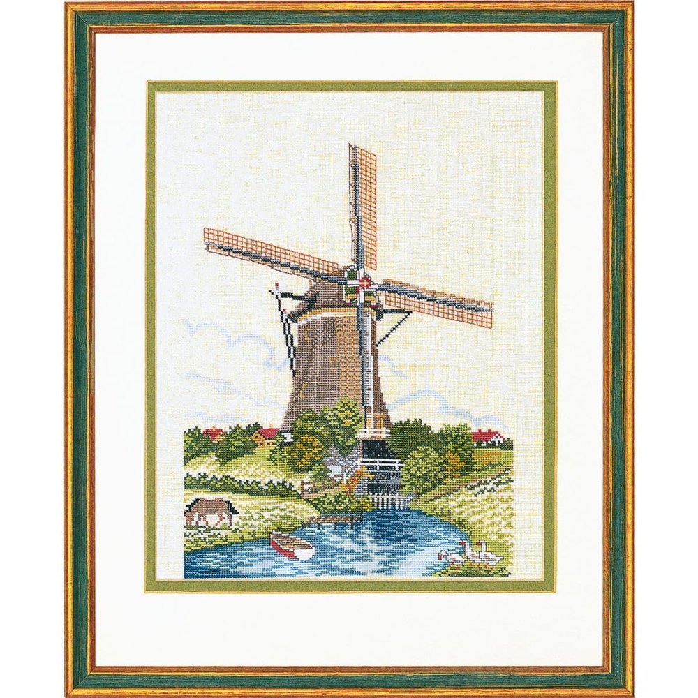 Eva Rosenstand Counted Cross Stitch kit Dutch Mill 2", 40x50cm, DIY