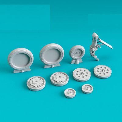 Reskit RS72-0301 - 1/72 EE Lightning Wheels Set Early Type for Scale Model kit