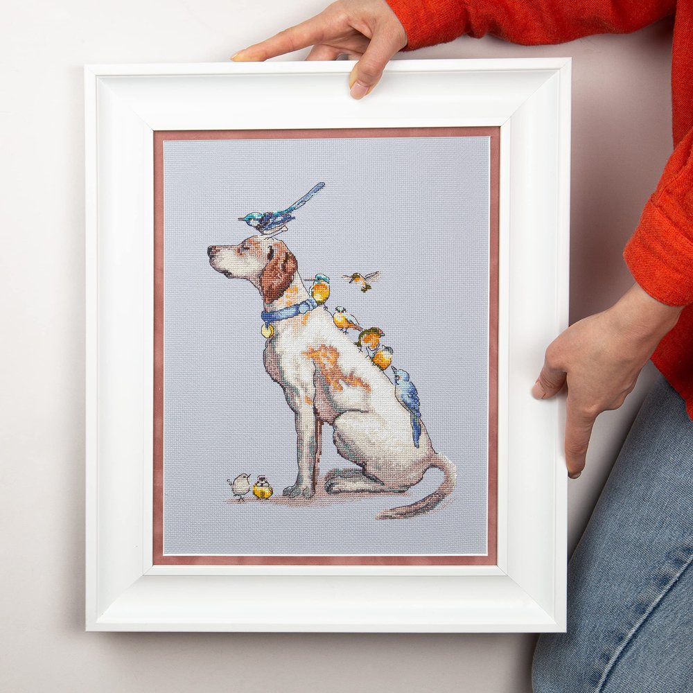 Custom Dog Portrait DIY Cross Stitch Kit Dog Protector Charivna Mit Counted Needlepoint Chart/ Dog Lover Gift/ pet Memorial Cross Stitch