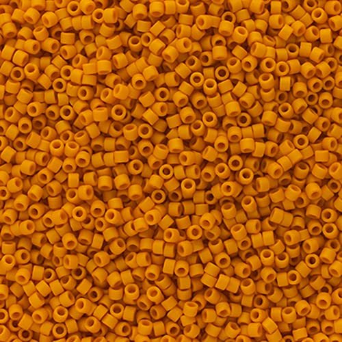 Miyuki Delica 11/0 Frosted Glazed Yellow Honey Matte 50gms Bag of Japanese Glass Beads