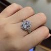 Retro 925 Sterling Silver Womens Ring 18K Rose Gold Square Zircon Ring Shiny Full Diamond Princess Ring Fashion Engagement Wedding Anniversary Cocktail Party Ring ST.288 (White, 9) view 1