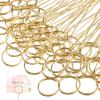 Hotop 30 Pcs Floral Card Holder Pick Metal Wire Flower Place Card Stick 13.4 in Picture Photo Memo Holder Round Floral Gift Stick Clip for Centerpiece Table Wedding Baby Shower Party Favor (Gold) view 1