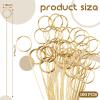 Hotop 30 Pcs Floral Card Holder Pick Metal Wire Flower Place Card Stick 13.4 in Picture Photo Memo Holder Round Floral Gift Stick Clip for Centerpiece Table Wedding Baby Shower Party Favor (Gold) view 2