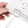 Hotop 30 Pcs Floral Card Holder Pick Metal Wire Flower Place Card Stick 13.4 in Picture Photo Memo Holder Round Floral Gift Stick Clip for Centerpiece Table Wedding Baby Shower Party Favor (Gold) view 3