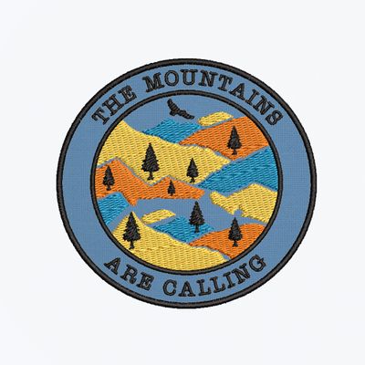 The Mountains are Calling Trees Birds Embroidered Premium Detail Patch Iron-on/Sew-on - Nature Lover Outdoor Life - Decorative Badge Emblem - Souvenir Gift Clothes Vest Jeans Hat Backpack Applique