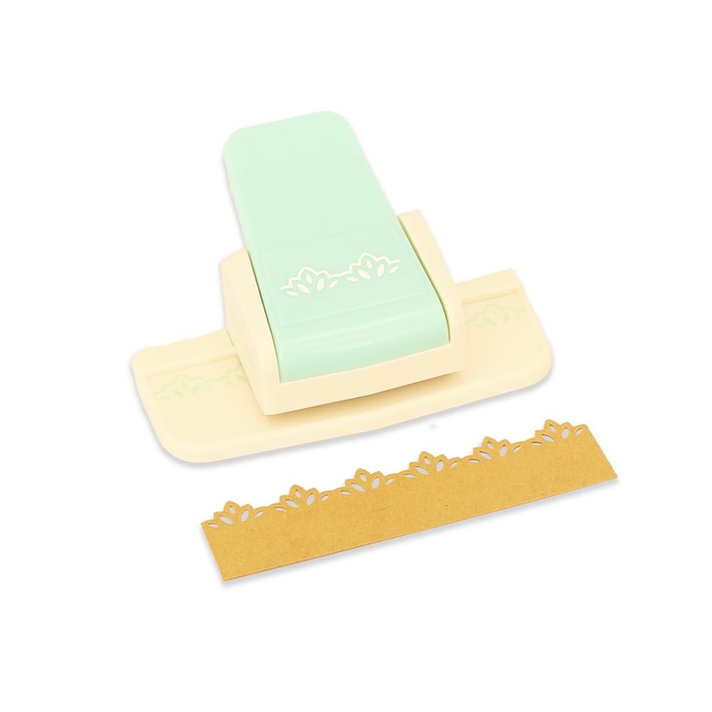 Craftelier - Lever Punch Press for Making Decorative Round Borders with Flowers on Paper and Cardboard Specially for Scrapbooking and Crafting | Size Approx. 4,5 x 2,95 x 4,8 cm