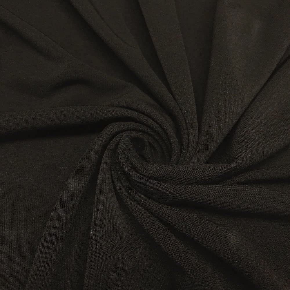 Backdrop King Inc, 58/59" Wide ITY Fabric Polyester Lycra Knit Jersey 2 Way Spandex Stretch (3 Yards, Black)