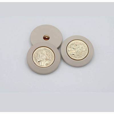 5 PCS Vintage Round Metal Gold Button Women Head Pattern Decorative Buttons Suit Coat Uniform (White Gold, 25mm)