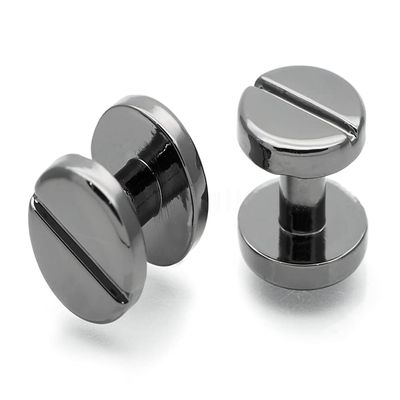 CRAFTMEMORE 11mm Chicago Screw Rivets Flat Cap Screw Posts Stud for Bags Belts Leather Strap 6 Pack (Gunmetal)