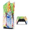 Design Skinz Abstract Colorful Watercolor Vivid Tree V3 Full-Body Cover Wrap Decal Skin-Kit Compatible with Sony Playstation 4 Console + Controller view 1