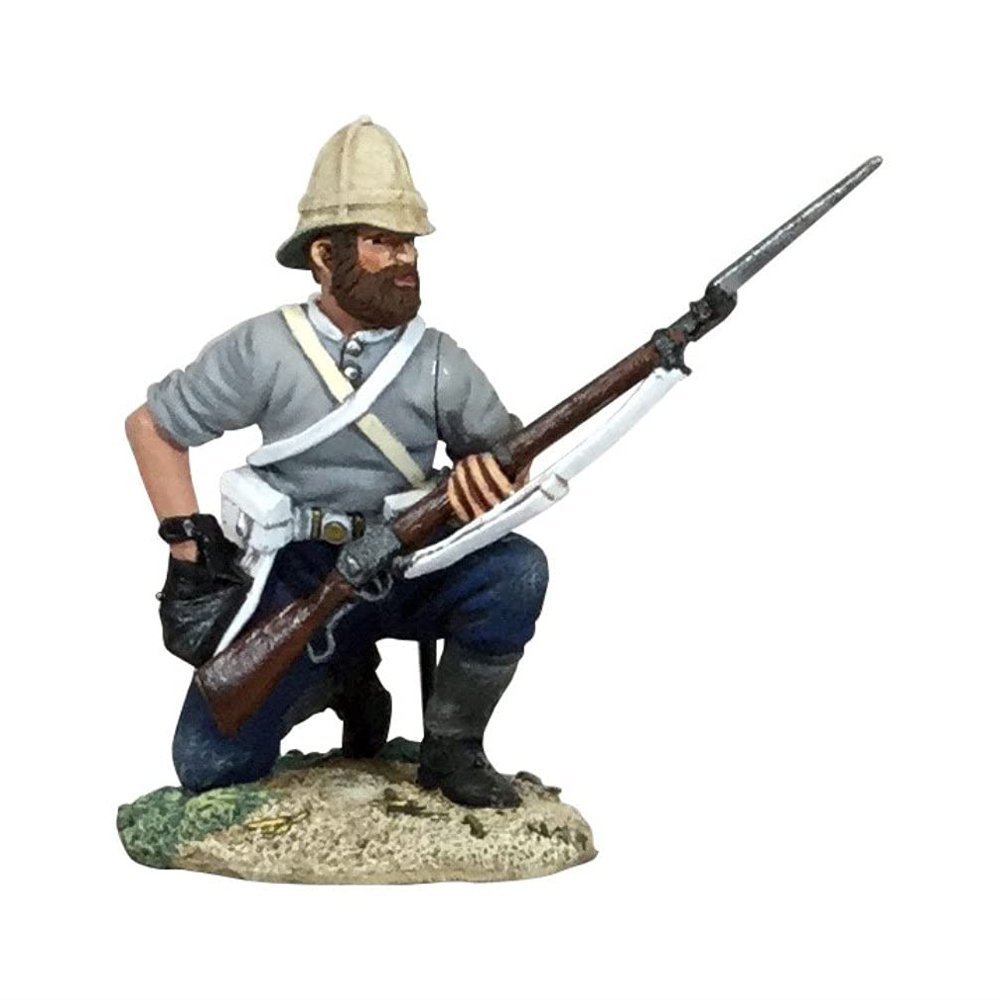 W. Britain Anglo Zulu War 20176 British 24th Regiment of Foot Kneeling Loading 1:30 Scale Pewter
