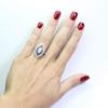 Vintage 925 Sterling Silver Shiny Full Diamond Ring Sapphire Ring Tear Drop Cubic Zirconia Promise Rings CZ Blue Gems Cocktail Rings Eternity Engagement Wedding Band Ring for Women TZ.98 (US Code 10) view 2