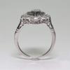 Vintage 925 Sterling Silver Shiny Full Diamond Ring Sapphire Ring Tear Drop Cubic Zirconia Promise Rings CZ Blue Gems Cocktail Rings Eternity Engagement Wedding Band Ring for Women TZ.98 (US Code 10) view 4