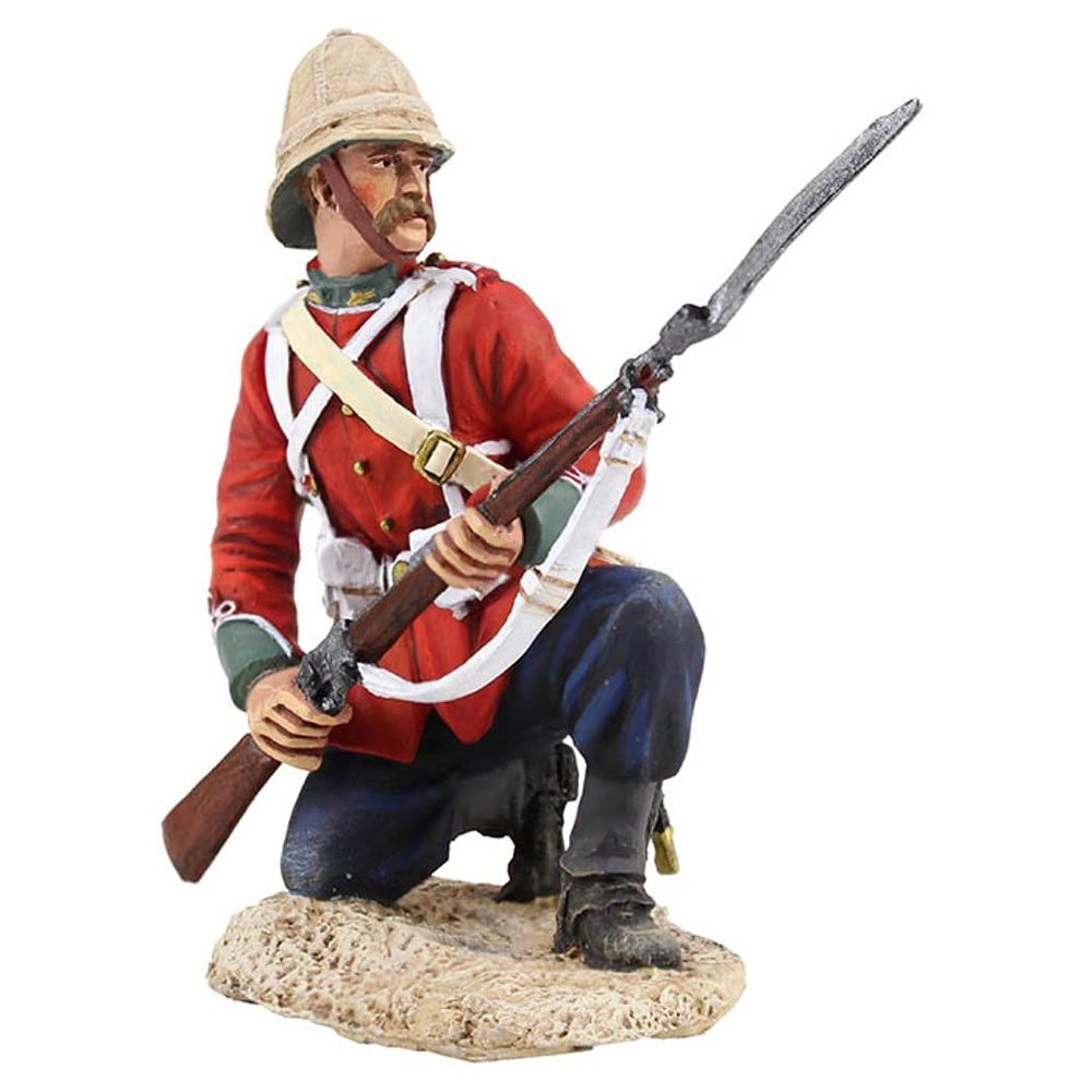 W. Britain Anglo Zulu War 20165X British 24th Regiment of Foot Kneeling Defending 1:30 Scale Pewter