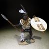 W. Britains Anglo Zulu War 20179X Zulu Uthulwana Regiment Attacking Low with Assegai 1:30 Scale Pewter view 2