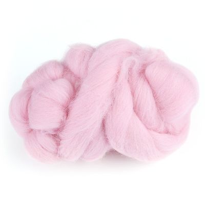 Tyenaza 8 Colors Fibre Wool Yarn Roving for Needle Felting Hand Spinning DIY Craft Materials (Pink)