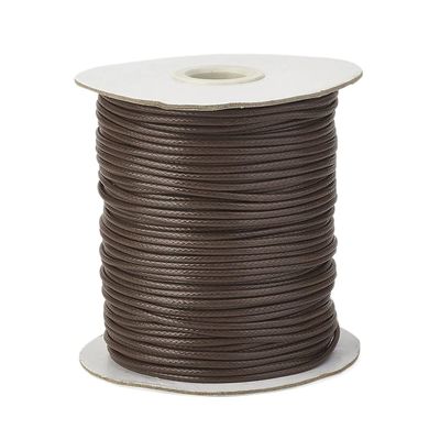 FASHEWELRY 200 Yards Waxed Polyester Cord 0.5mm Eco-Friendly Korean Waxed Beading String for Macrame Jewelry Making Supplies (Brown)