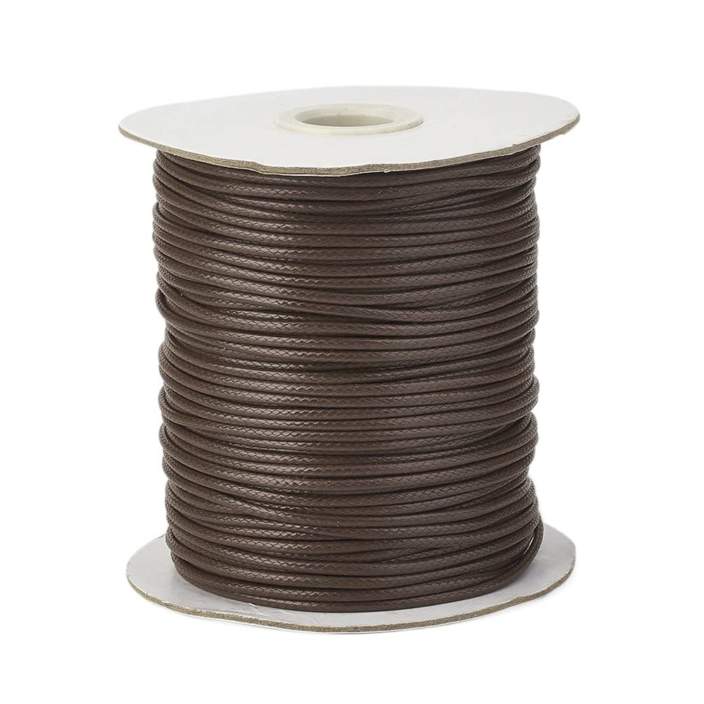 FASHEWELRY 200 Yards Waxed Polyester Cord 0.5mm Eco-Friendly Korean Waxed Beading String for Macrame Jewelry Making Supplies (Brown)