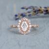 LVSHI Fashion Rings 3D Rose Gold Imitation Moissan Diamond Oval CZ Simulated Diamond Ring Rose Gold Zircon Engagement Ring (SIZE 10) view 2
