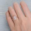 LVSHI Fashion Rings 3D Rose Gold Imitation Moissan Diamond Oval CZ Simulated Diamond Ring Rose Gold Zircon Engagement Ring (SIZE 10) view 3