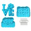 Dog Tag Resin Molds Key Chain Silicone Mold with 6Pcs Key Rings for DIY Crafts Epoxy Molds view 1