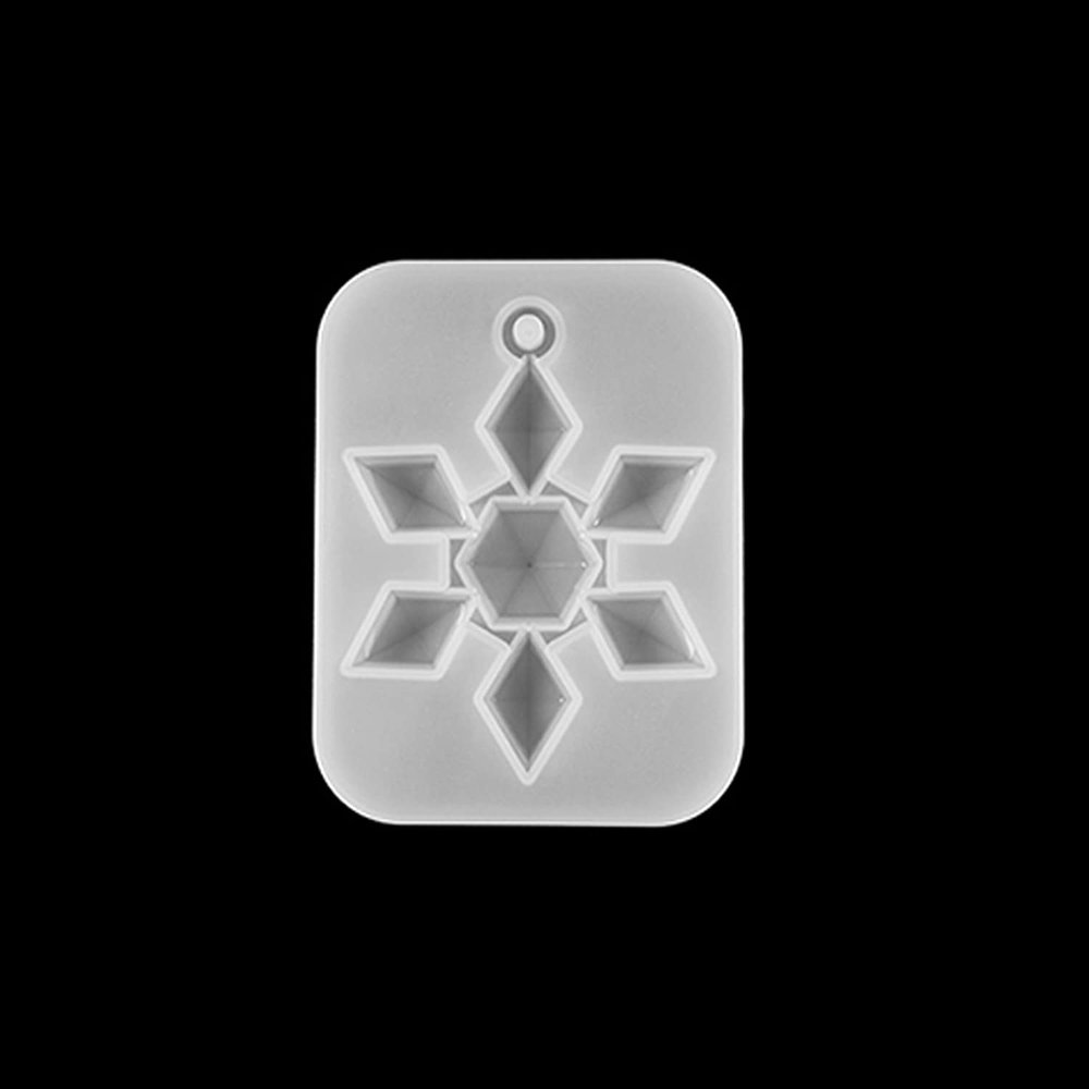 AGCFABS 1pcs 3D Snowflake Pendants Silicone Molds with Hole Christmas Tree Hanging Epoxy Resin Mold Home Decoration DIY Jewelry Making (2)