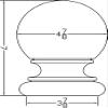 Highland Manor Wood Products Large Kline Ball Hard Maple Wood Finial - 7" Tall x 4 7/8" Wide - Unfinished Round Wooden Finial for Indoor Use - Perfect for Staircases or Bed Posts (1 Finial) view 2