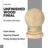 Highland Manor Wood Products Large Kline Ball Hard Maple Wood Finial - 7" Tall x 4 7/8" Wide - Unfinished Round Wooden Finial for Indoor Use - Perfect for Staircases or Bed Posts (1 Finial) view 4