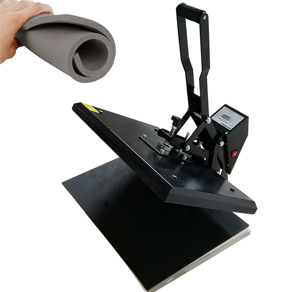 INTBUYING 16x24inch Heat Press Machine Manual Sublimation Flat Transfer Clamshell Machine with Additional Silicone Pad for T-Shirts Mouse Pad Puzzle Printing Crafts Business