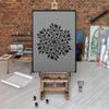 NAKLEO Mandala Painting Large Stencil Diameter 76.8, Oriental Circle Mandala Geometric Ornament, Reusable Plastic Template DIY Art and Craft, Wall Floor Wood Fabric Furniture view 4