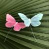 12 Large Painted Pastel Feather Monarch Butterflies 5 Inch Assorted - Artificial Butterfly - DIY Hair Accessories - Cake Topper - Scrapbooking Embellishments view 4
