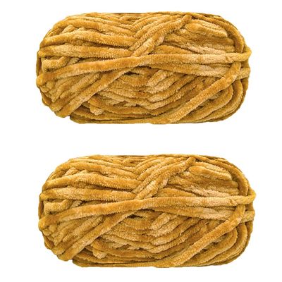 Turmeric Crochet Velvet Yarn Fluffy Chenille Yarn for Scarf Sweater Gloves Hat Knitting Material 200g