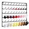 YBING Thread Holder Wall 54 Spools Thread Rack Embroidery Spool Thread Organizer Wall Mounted with Hanging Tools for Quilting Black Metal view 1
