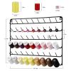 YBING Thread Holder Wall 54 Spools Thread Rack Embroidery Spool Thread Organizer Wall Mounted with Hanging Tools for Quilting Black Metal view 2