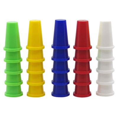 PartyKindom 20Pcs Colored Thimble Caps Plastic Finger Protectors for Sewing Quilting DIY Craft Needlework Safety Small Size 1.25X0.86X0.86In