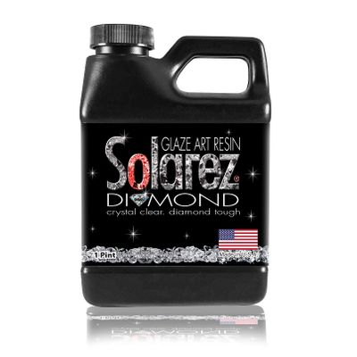 SOLAREZ Diamond Glaze UV Cure Art Resin - Durable, Glossy, Water Clear, Scratch Resistant - Small Cast Jewelry, Fishing Lures, Dolls, Hobby, RC, Crafts ~ Cures in Mins, NO Odor, Made in USA (Pint)