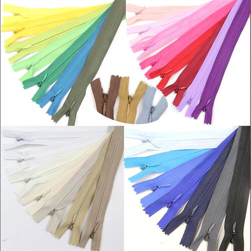 Bclla Zkenshan-Zippers 3# 10pcs 28cm 35cm 40cm 45cm 50cm 55cm 60cm Mixed Closed Nylon Coil Zipper Tailor for Sewing Cloth Accessories, Practical and Durable